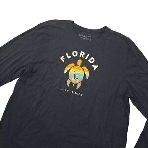 Life Is Good Crusher Tee Florida Sea Turtle Design Mens Long Sleeve T-Shirt XX-L